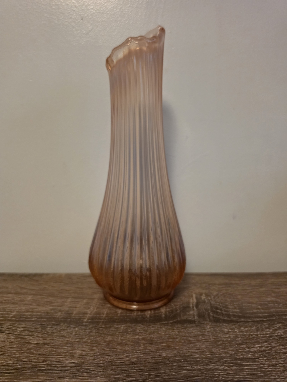 Vintage L.E. Smith Swung Vase Opalescent Pink Rare 11.25"